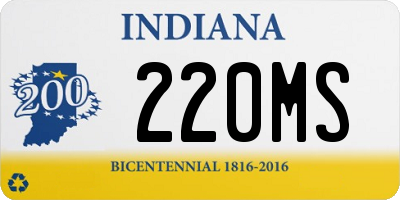 IN license plate 220MS