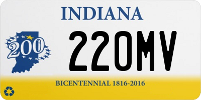 IN license plate 220MV