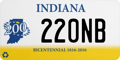 IN license plate 220NB