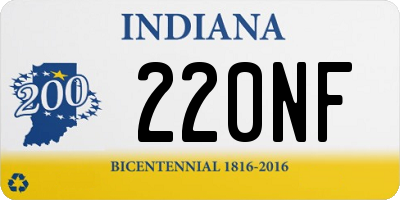 IN license plate 220NF