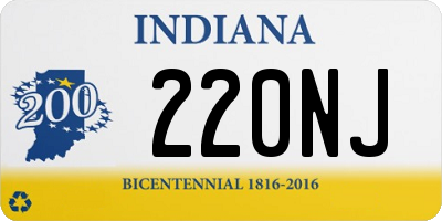 IN license plate 220NJ