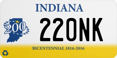 IN license plate 220NK