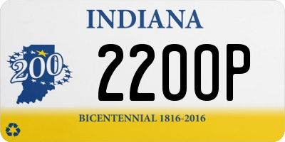 IN license plate 220OP