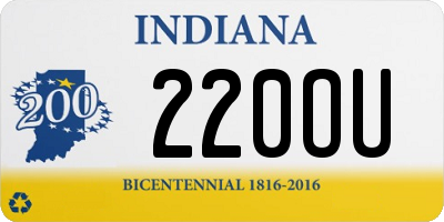 IN license plate 220OU