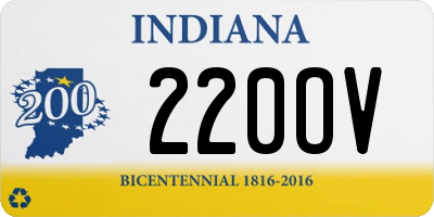 IN license plate 220OV