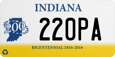 IN license plate 220PA