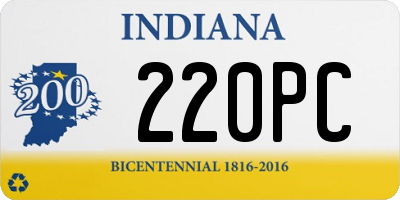 IN license plate 220PC