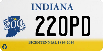 IN license plate 220PD