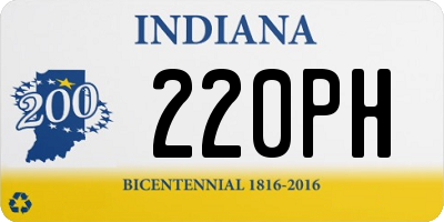 IN license plate 220PH