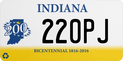 IN license plate 220PJ