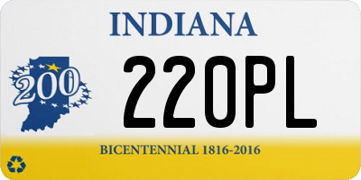 IN license plate 220PL