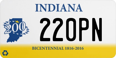 IN license plate 220PN