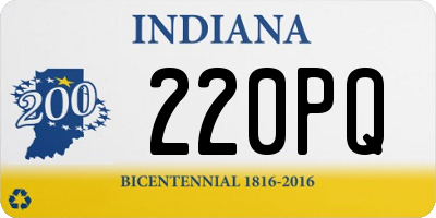 IN license plate 220PQ