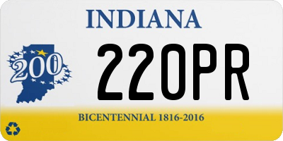 IN license plate 220PR