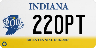 IN license plate 220PT