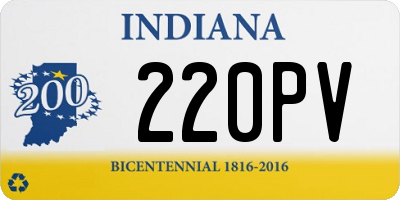 IN license plate 220PV