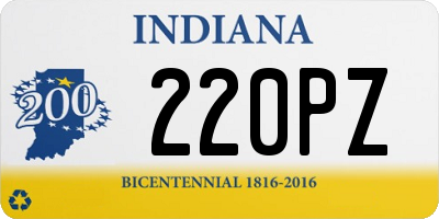 IN license plate 220PZ