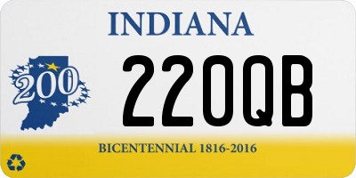 IN license plate 220QB