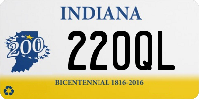 IN license plate 220QL