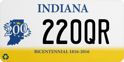 IN license plate 220QR