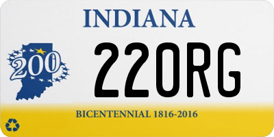 IN license plate 220RG