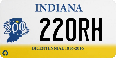 IN license plate 220RH