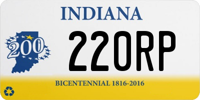 IN license plate 220RP