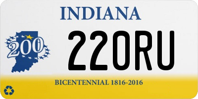 IN license plate 220RU