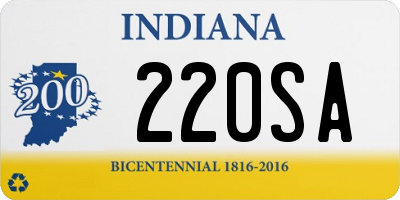 IN license plate 220SA