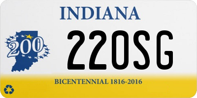 IN license plate 220SG