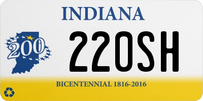 IN license plate 220SH