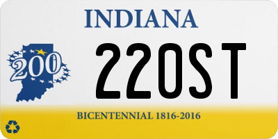 IN license plate 220ST