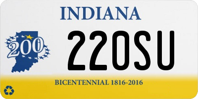 IN license plate 220SU