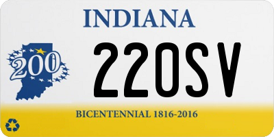 IN license plate 220SV