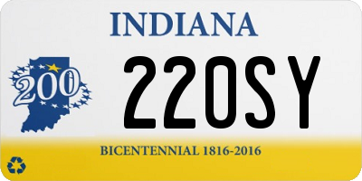 IN license plate 220SY