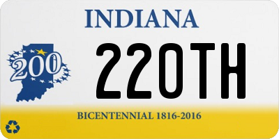 IN license plate 220TH