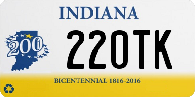 IN license plate 220TK