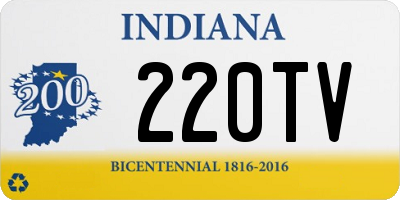 IN license plate 220TV