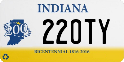 IN license plate 220TY