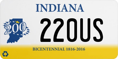 IN license plate 220US