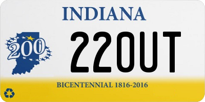 IN license plate 220UT