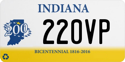 IN license plate 220VP