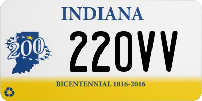 IN license plate 220VV