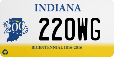 IN license plate 220WG