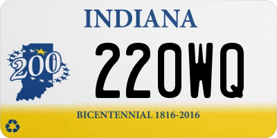 IN license plate 220WQ