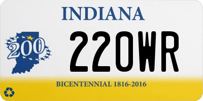 IN license plate 220WR