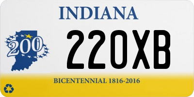 IN license plate 220XB