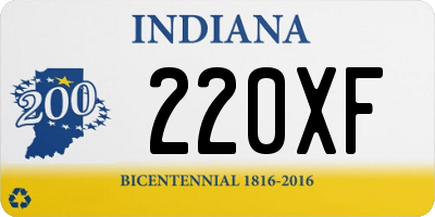 IN license plate 220XF