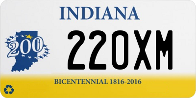 IN license plate 220XM