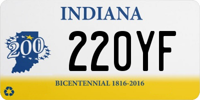 IN license plate 220YF